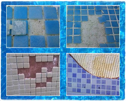 Pegado de fichas de gresite y azulejos caídos